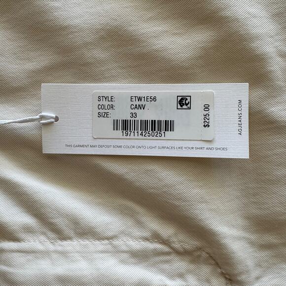 AG Adriano Goldschmied NWT Caden Straight Wide Leg Chino Pants in Canvas 33 - Picture 6 of 12